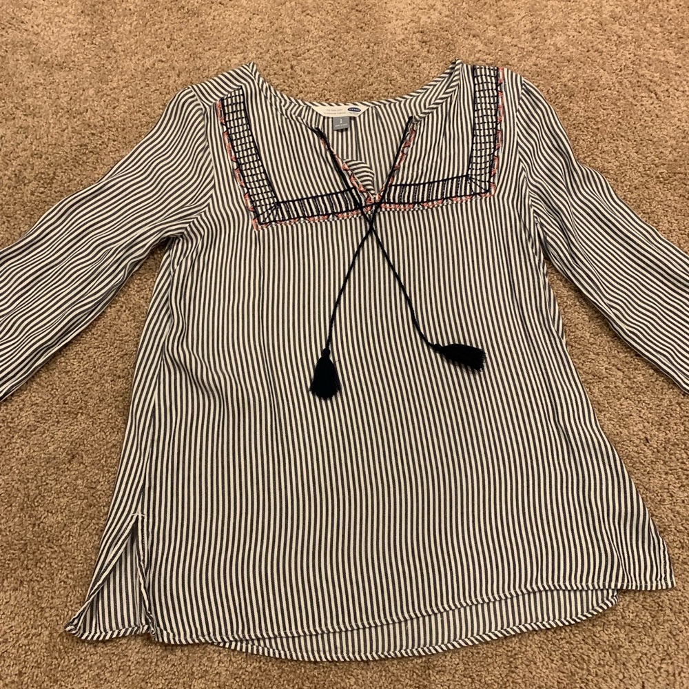 striped long sleeve top